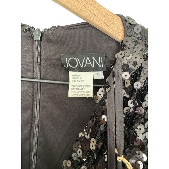 Jovani Black Sequin Mini Dress Size 0 - Picture 3 of 9